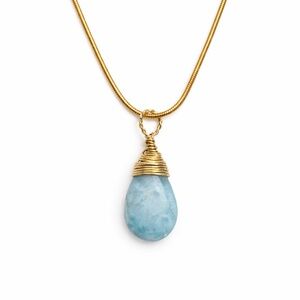 N1211 S925 Larimar Snake Chain Necklace